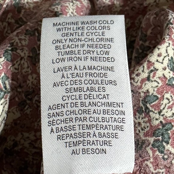 DR2 by Daniel Rainn Blouse Size 1X Pleated Tassels Ditsy Floral Mauve Top NWT - Picture 8 of 10